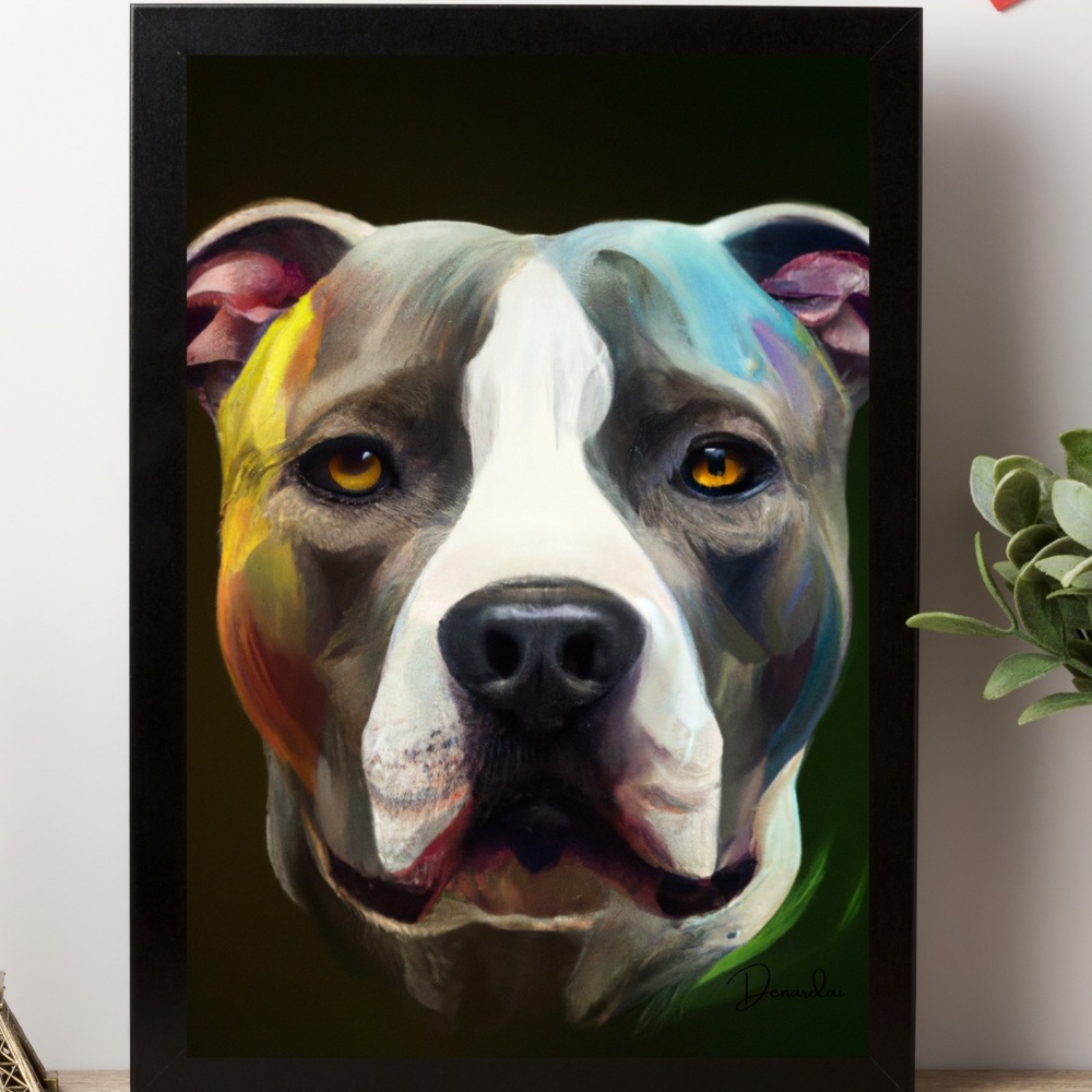 Stoic Pitbull Art Print-Gift for Pit Bull Fans-11x14 Prints